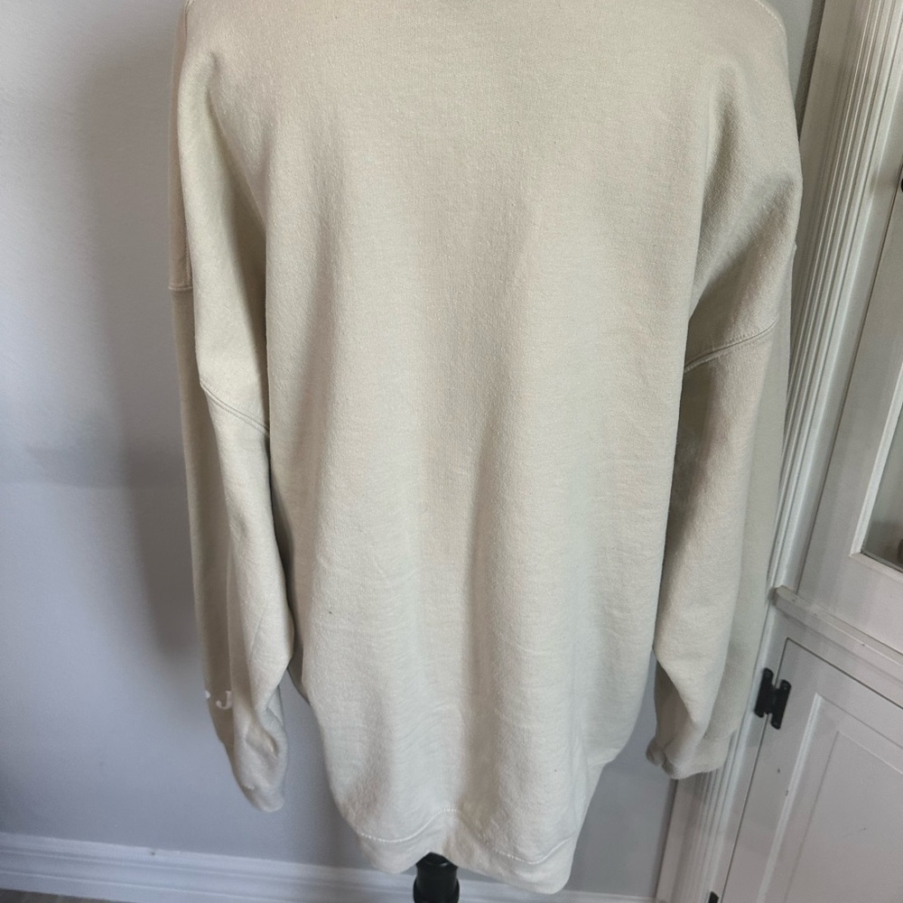 Gildan Cream Crew Neck Sweater with Collegiate Bride Design - Picture 5 of 5